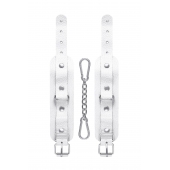 Белые узкие наручники-браслеты со скруглёнными углами - Pecado - купить с доставкой во Владикавказе