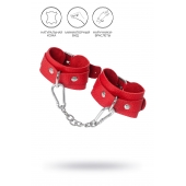 Красные кожаные наручники-браслеты со скруглёнными углами - Pecado - купить с доставкой во Владикавказе