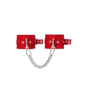 Красные мягкие кожаные оковы с люверсами - Pecado - купить с доставкой во Владикавказе