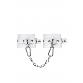 Белые мягкие кожаные оковы с люверсами - Pecado - купить с доставкой во Владикавказе