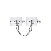 Белые мягкие кожаные наручники с люверсами - Pecado - купить с доставкой во Владикавказе