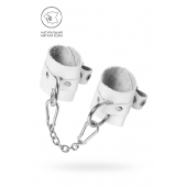 Белые мягкие кожаные наручники с люверсами - Pecado - купить с доставкой во Владикавказе