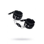 Черные двухслойные наручники с белой строчкой - Pecado - купить с доставкой во Владикавказе
