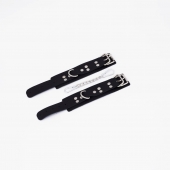 Черные кожаные наручники с регулируемыми ремешками - Crazy Handmade - купить с доставкой во Владикавказе