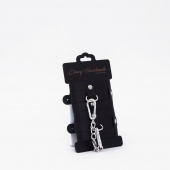 Черные кожаные наручники с хромированной фурнитурой - Crazy Handmade - купить с доставкой во Владикавказе