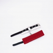 Бело-красные кожаные наручники - Crazy Handmade - купить с доставкой во Владикавказе