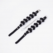 Черные кожаные наручники из звеньев - Crazy Handmade - купить с доставкой во Владикавказе