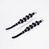 Черные кожаные оковы из звеньев - Crazy Handmade - купить с доставкой во Владикавказе