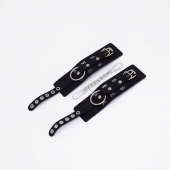 Черные кожаные наручники Sex - Crazy Handmade - купить с доставкой во Владикавказе