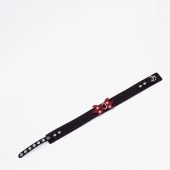 Черный ошейник с красным декором и строчкой - Crazy Handmade - купить с доставкой во Владикавказе