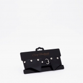 Черный однослойный кожаный ошейник с имитацией воротничка - Crazy Handmade - купить с доставкой во Владикавказе