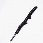 Черный однослойный кожаный ошейник с имитацией воротничка - Crazy Handmade - купить с доставкой во Владикавказе