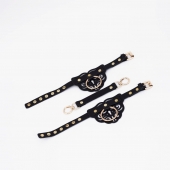 Черные оковы с золотистой фурнитурой - Crazy Handmade - купить с доставкой во Владикавказе