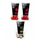 Набор из 3 съедобных лубрикантов JUJU (клубника, малина, кокос) - JuJu - купить с доставкой во Владикавказе