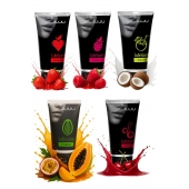 Набор из 5 съедобных лубрикантов JUJU (клубника, малина, тропические фрукты, вишня, кокос) - JuJu - купить с доставкой во Владикавказе