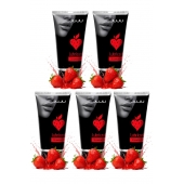 Набор из 5 съедобных лубрикантов JUJU со вкусом клубники - JuJu - купить с доставкой во Владикавказе