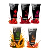 Набор из 5 съедобных лубрикантов JUJU (клубника, малина, тропические фрукты, вишня, грейпфрут) - JuJu - купить с доставкой во Владикавказе