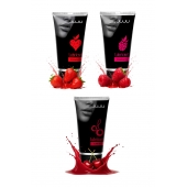 Набор из 3 съедобных лубрикантов JUJU (клубника, малина, вишня) - JuJu - купить с доставкой во Владикавказе