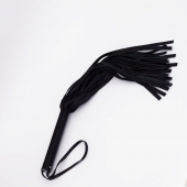 Черный кожаный флоггер - 45 см. - Crazy Handmade - купить с доставкой во Владикавказе