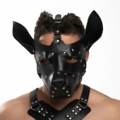 Черная кожаная маска «Собака» - Crazy Handmade - купить с доставкой во Владикавказе