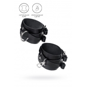 Черные кожаные оковы с двумя перекрёстными ремешками - Pecado - купить с доставкой во Владикавказе