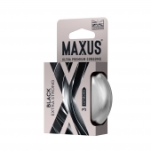 Черные утолщенные презервативы MAXUS Extra Strong с железным кейсом - 3 шт. - Maxus - купить с доставкой во Владикавказе