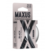 Черные утолщенные презервативы MAXUS Extra Strong с железным кейсом - 3 шт. - Maxus - купить с доставкой во Владикавказе