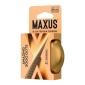 Точечные презервативы MAXUS 2000 Amazing Dots с железным кейсом - 3 шт. - Maxus - купить с доставкой во Владикавказе