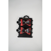 Черно-красные кожаные наручники с бантиками - Crazy Handmade - купить с доставкой во Владикавказе