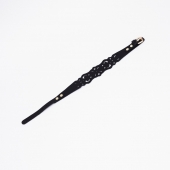 Черный ажурный чокер с золотистой фурнитурой - Crazy Handmade - купить с доставкой во Владикавказе