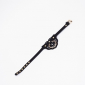 Черный чокер с клепками и золотистой фурнитурой - Crazy Handmade - купить с доставкой во Владикавказе