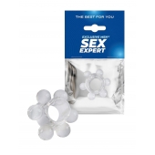 Прозрачное эрекционное кольцо с 6 стимулирующими шариками - Sex Expert - во Владикавказе купить с доставкой
