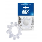 Прозрачное эрекционное кольцо со стимулирующими шариками - Sex Expert - во Владикавказе купить с доставкой