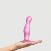 Розовая насадка Strap-On-Me Dildo Plug Curvy size M - Strap-on-me - купить с доставкой во Владикавказе