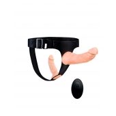 Женский страпон с 2 насадками, вибрацией и пультом ДУ - Erowoman-Eroman - купить с доставкой во Владикавказе