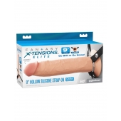 Телесный пустотелый фаллопротез 9’’ Hollow Silicone Strap-On - 24,1 см. - Pipedream - купить с доставкой во Владикавказе
