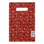 Красный подарочный новогодний пакет с вырубной ручкой (20х30 см) - Сима-Ленд - купить с доставкой во Владикавказе