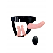 Женский страпон с 3 насадками и вибрацией - Erowoman-Eroman - купить с доставкой во Владикавказе