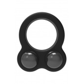 Черное эрекционное кольцо с утяжелителями Cockring Dual Weight - Dream Toys - во Владикавказе купить с доставкой