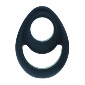 Черное эрекционное кольцо Double Ergo Silicone Cockring - Shots Media BV - во Владикавказе купить с доставкой