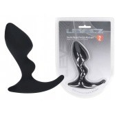 Черная анальная пробка для массажа простаты Double Ripple Silicone Prostate Massager - Shots Media BV - во Владикавказе купить с доставкой