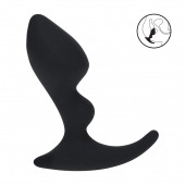 Черная анальная пробка для массажа простаты Double Ripple Silicone Prostate Massager - Shots Media BV - во Владикавказе купить с доставкой
