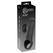 Черная вибронасадка для пениса с хомутом для мошонки и пультом ДУ Remote Controlled Penis Extension - Orion - во Владикавказе купить с доставкой