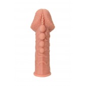 Насадка на фаллос с пузыриками, венками и ребристостью - 14,7 см. - KOKOS - во Владикавказе купить с доставкой
