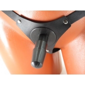 Черные кожаные трусики со штырьком для насадок - БДСМ Арсенал - купить с доставкой во Владикавказе