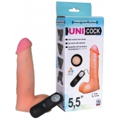 Фаллическая насадка Харнесс UNICOCK 5,5  с вибрацией - 17 см. - LOVETOY (А-Полимер) - купить с доставкой во Владикавказе