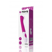 Ярко-розовый вибратор Ida со скошенной головкой для G-стимуляции - 19 см. - A-toys