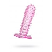 Гелевая розовая насадка с шипами - 12 см. - Toyfa Basic - во Владикавказе купить с доставкой