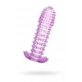 Гелевая фиолетовая насадка с шипами - 12 см. - Toyfa Basic - во Владикавказе купить с доставкой