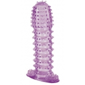 Гелевая фиолетовая насадка с шипами - 12 см. - Toyfa Basic - во Владикавказе купить с доставкой